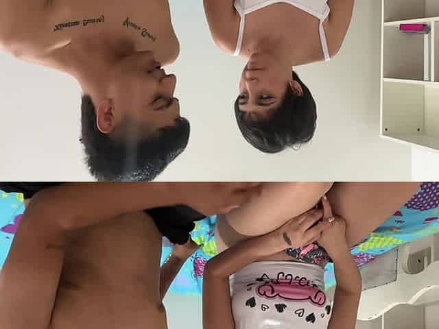 I See My Big Ass Stepsister Masturbating with the Bed, I Decide to Help Her Lower the Horniness with a Hard Fuck.