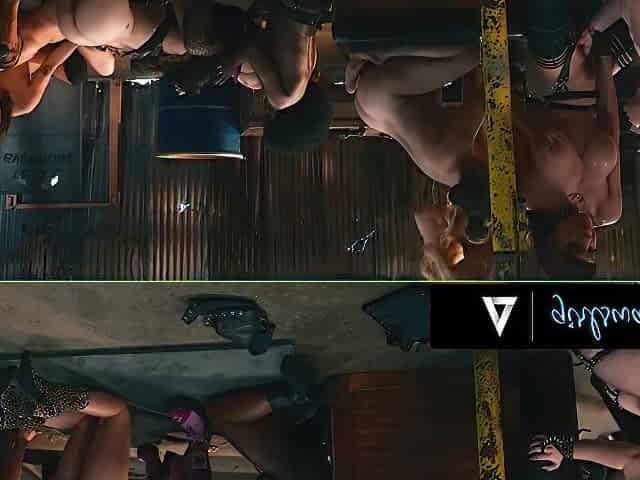 Kinky & Feral Stacked Lesbians Have Wild Rough Strap-on Orgy In Abandoned Garage