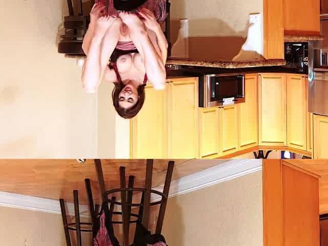 Angelina Diamanti - Bosomed Milf Masturbates In The Kitchen