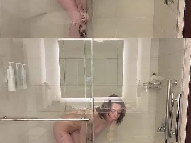 A glass shower in the hotel room?