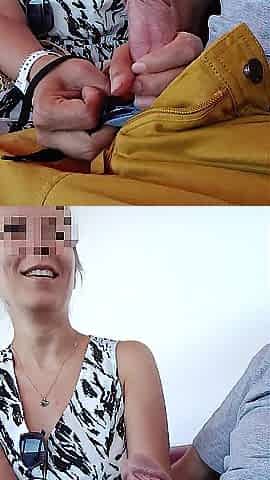 Public fellatio in the morning in a cafe