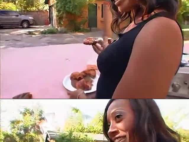 Large ass cherokee screwing at a cookout
