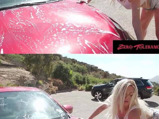 ZeroToleranceFilms - Super Sexy Blond Adira Allure Washes Car & Gets Banged