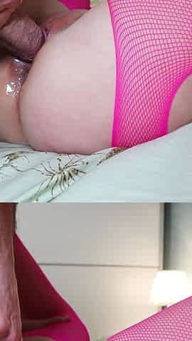 Awesome Fuck in Pink Fichnet Bodystockings