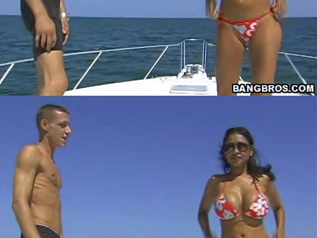 Tight & Tanned Big Titty Brunette Milf Fucked on Yacht