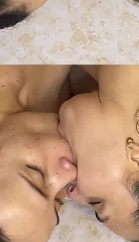 Wet Lesbian Kisses with Lots of Saliva and Spit