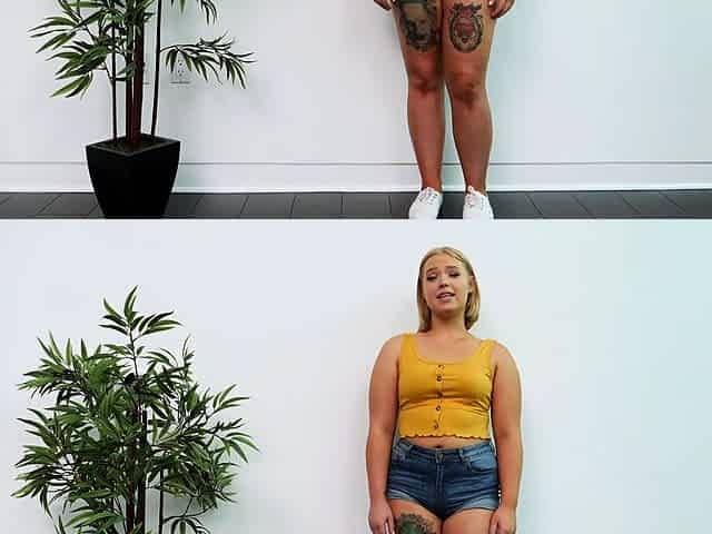 Perfect blond making solo masturbation