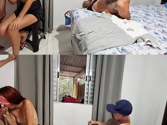 Prank with Blindfolded Wife...cuckold Calls Neighbor to Participate.