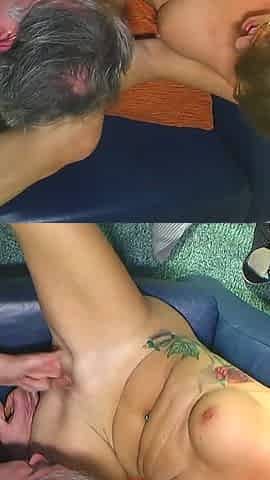 Mature Brunette Gets Fingered and Fucked Hard on the Couch