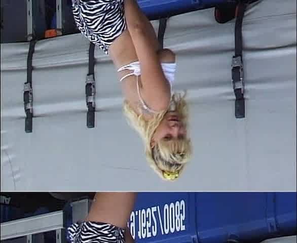 Blonde Babe From German Peeing Next to the Truck