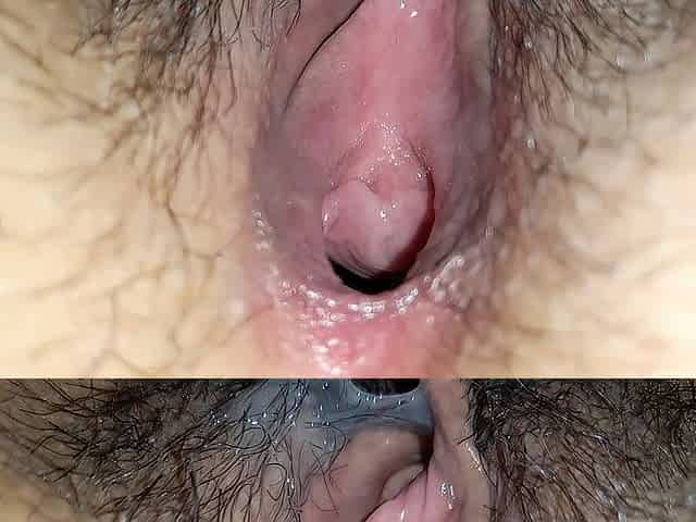 CREAM SHAGGY VAGINA FARTS close up