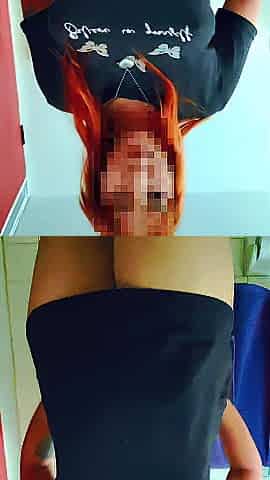 Redhead Solo Body Tease: Showing Off Giant Round Booty and Curves in Ebony Shirt