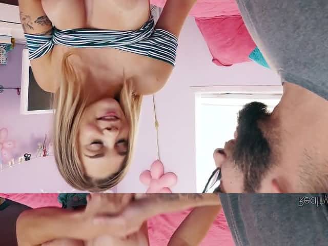 Geek in glasses fucks college mate with huge natural boobs Gabbie Carter