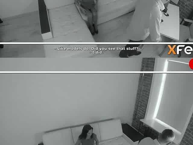 Breasty Barbie with hot tan lines nailed on sofa by porn agent