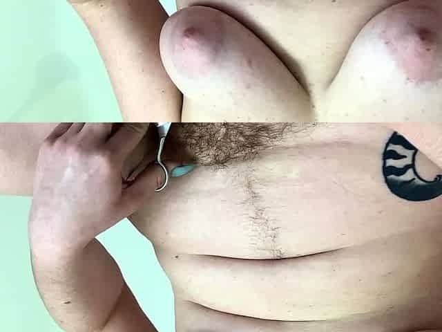 Busty curly brunette with big boobs fucks on couch