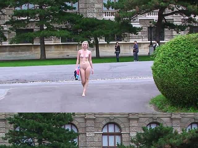 Blonde Amateur Takes Facial Cumshot Outdoors In Public