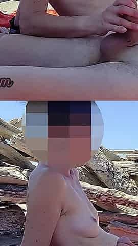 Risky Blowjob on the Canary Beach Caught with Intense Orgasm P2 - Misscreamy