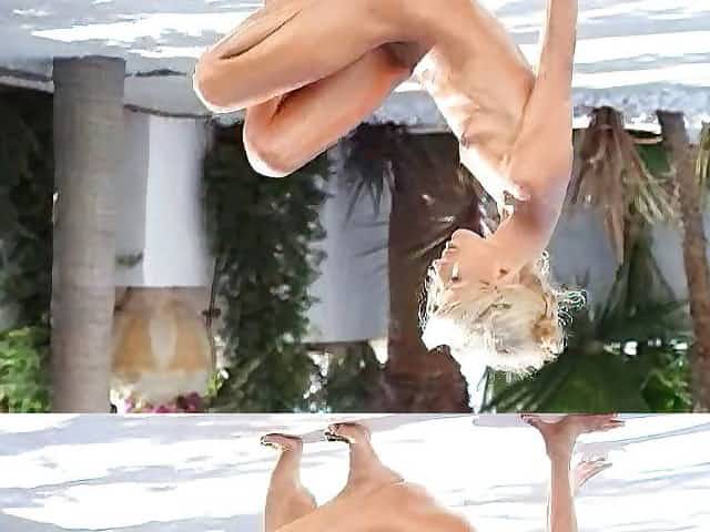 Super flexi angular girl peeing outdoors
