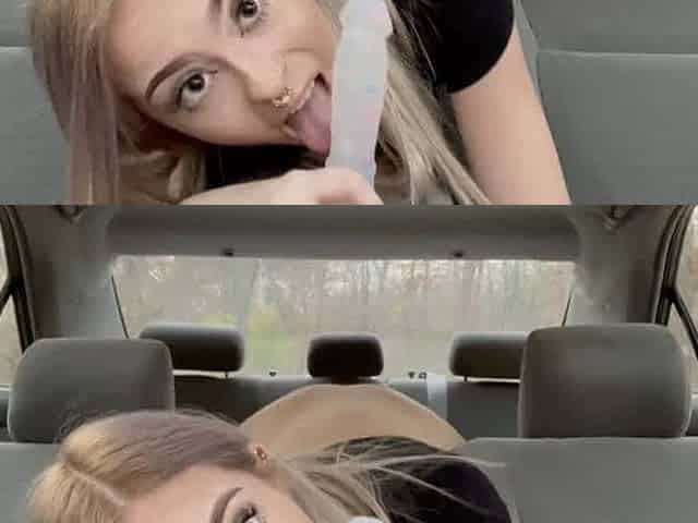 OnlyFans riding my dildo in the car