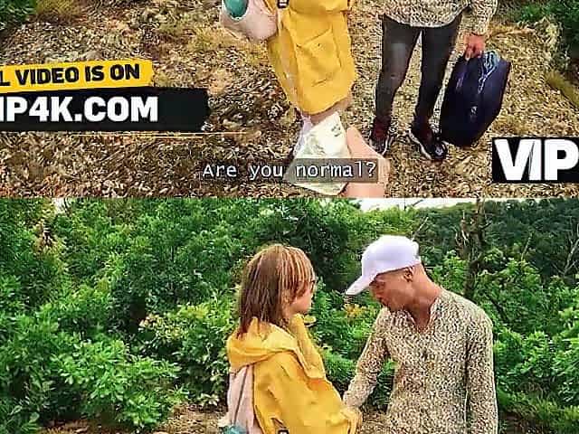 VIP4K. Stretched her vagina in the forest