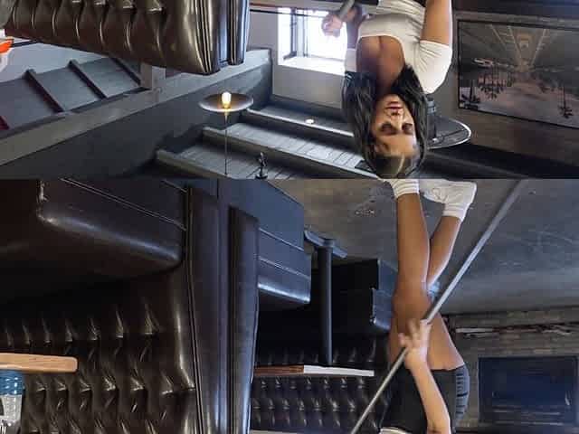 Teen stepsis fucks stepbro at restaurant