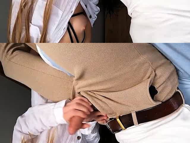 Handjob and Masturbation with Neighbor Before Boyfriend Arri