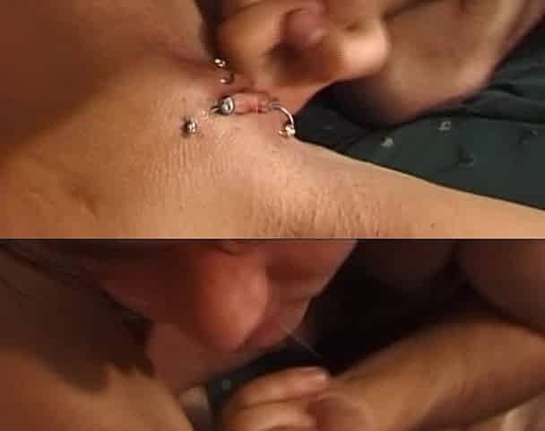 Pierced Pusssy Blondie From Germany Got Covered with Warm Cum