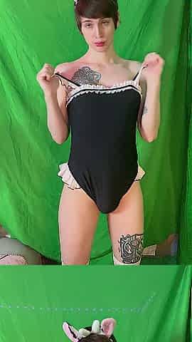 lascivious femboy pet stripping teasing and jerking off