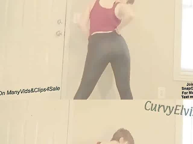 Taut shiny leather panties booty tease pawg leggings ass shaking