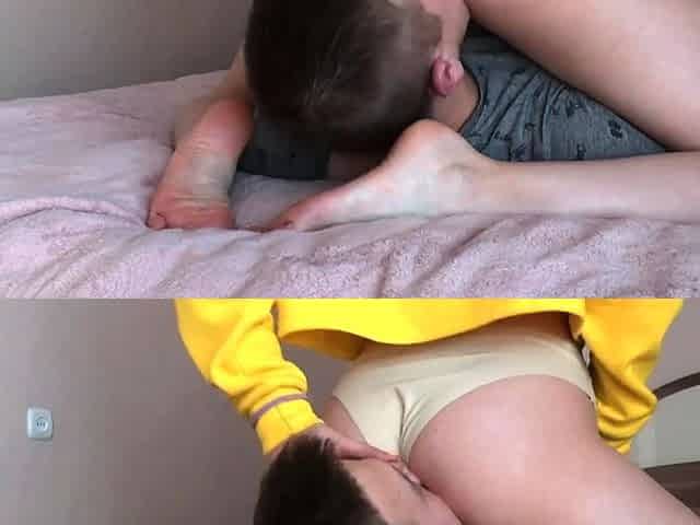 Young Goddess - Yellow Sweater Ass Sniffing