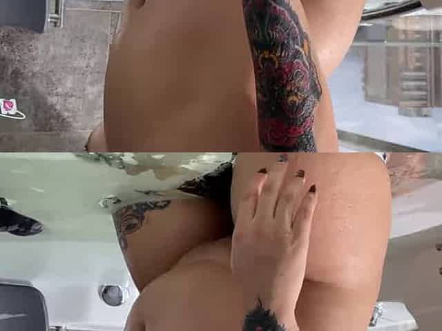 Chick,bikini and bathtub.