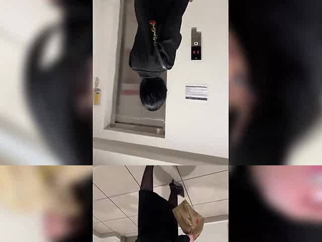 hot date sucks my cock in an elevator