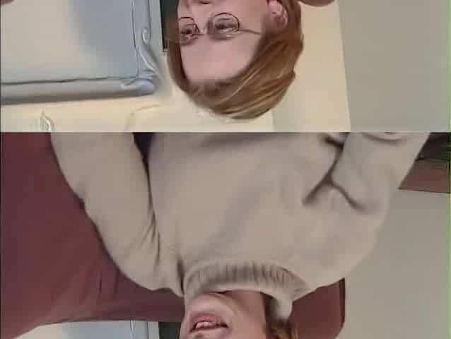 Geeky golden-haired with glasses likes getting jizzed after hard bang