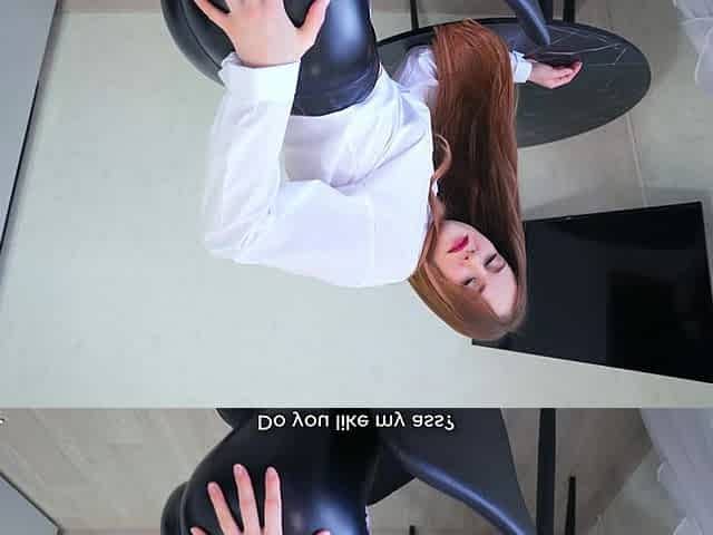My Stepsister Secretary in Ripped Leggings Rides During Lunch Break