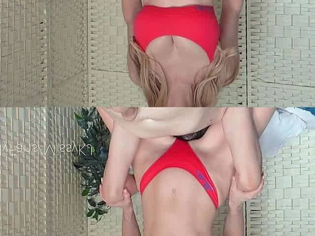 Magdalenas ride in the bathroom Anal Blonde Blowjob Cumshot