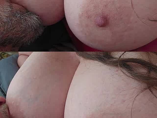 ADULT BREASTFEEDING- MAMMA BREASTFEEDS HER HUNGRY MALE -DRINKING BREASTMILK