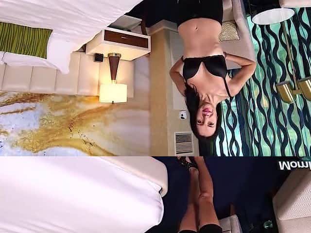 Brunette who does not have big boobs likes to get fucked in the ass, until she cums