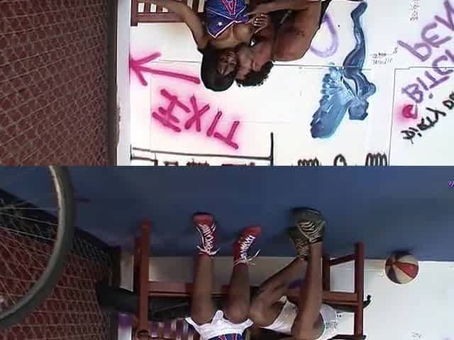 With her wet lips firmly sealed on his shlong the ebony mother i'd like to fuck swallows tasty cum