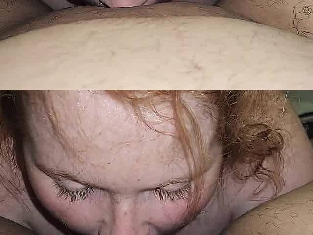 Hot redhead eating twat