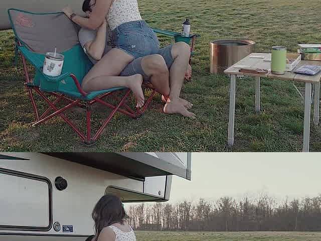 Would u go camping with us? Quick outdoor screw PAWG creampie
