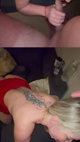 Step brother - creampie in her moist twat