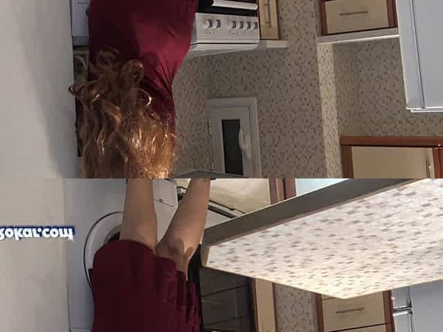 Stepmom in Kitchen Said No Sex! - Allows Stepson Only Jerking off & Cumshot on Her Fat Ass