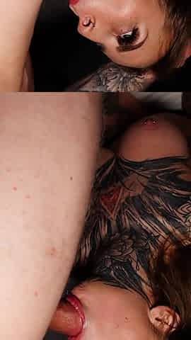 [exclusive] Babygirl Gets a Huge Cock in Her Mouth and Pussy, and After a Squirt, a Cumshot in Her Eye
