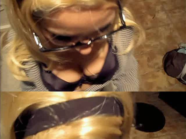 She sucks a huge cock at her job interview and takes a large sticky facial