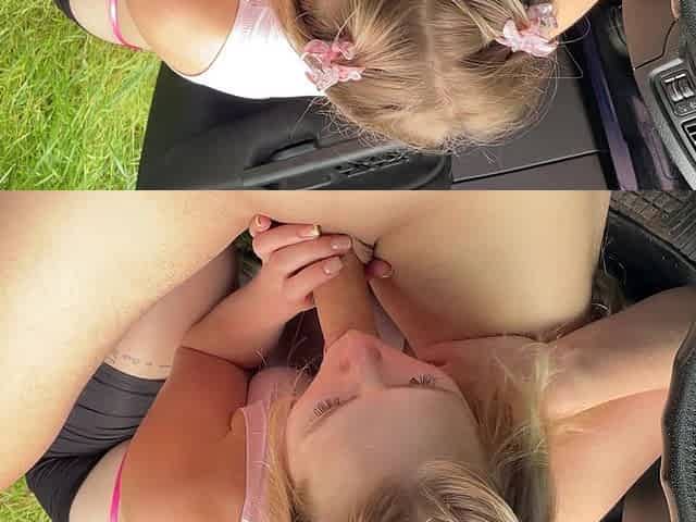 Public Whaletail Tease & POV Blowjob with Cum on My Face