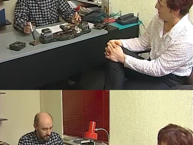 Old Slut Sucks A Huge Cock Then Rides It Hard In The Office