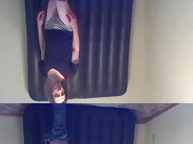 Transgirl Stripping to Merely Her Pants, Walking Cute