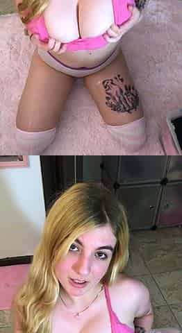Blonde With Natural Big Boobs Loves Putting A Toy In Her