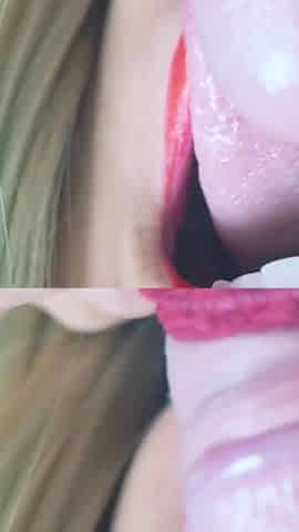 Red lipstick blowjob