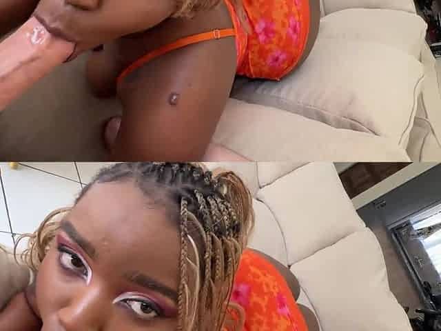 Got her ebony oiled up asshole fucked all over on my big white cock